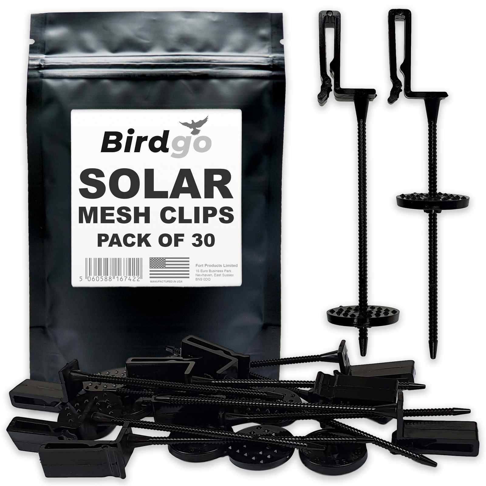 Birdgo Professional Solar Panel Mesh Clips for Pigeon Prevention (Pack of 30) eBay