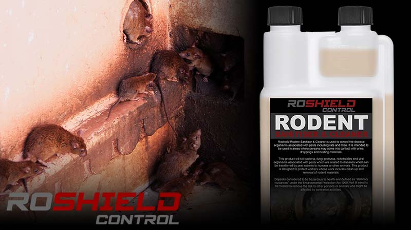 Roshield rodent sanitiser and cleaner spray